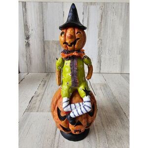 Jack-o'-lantern pumpkin shabby chic unique jointed Halloween decor